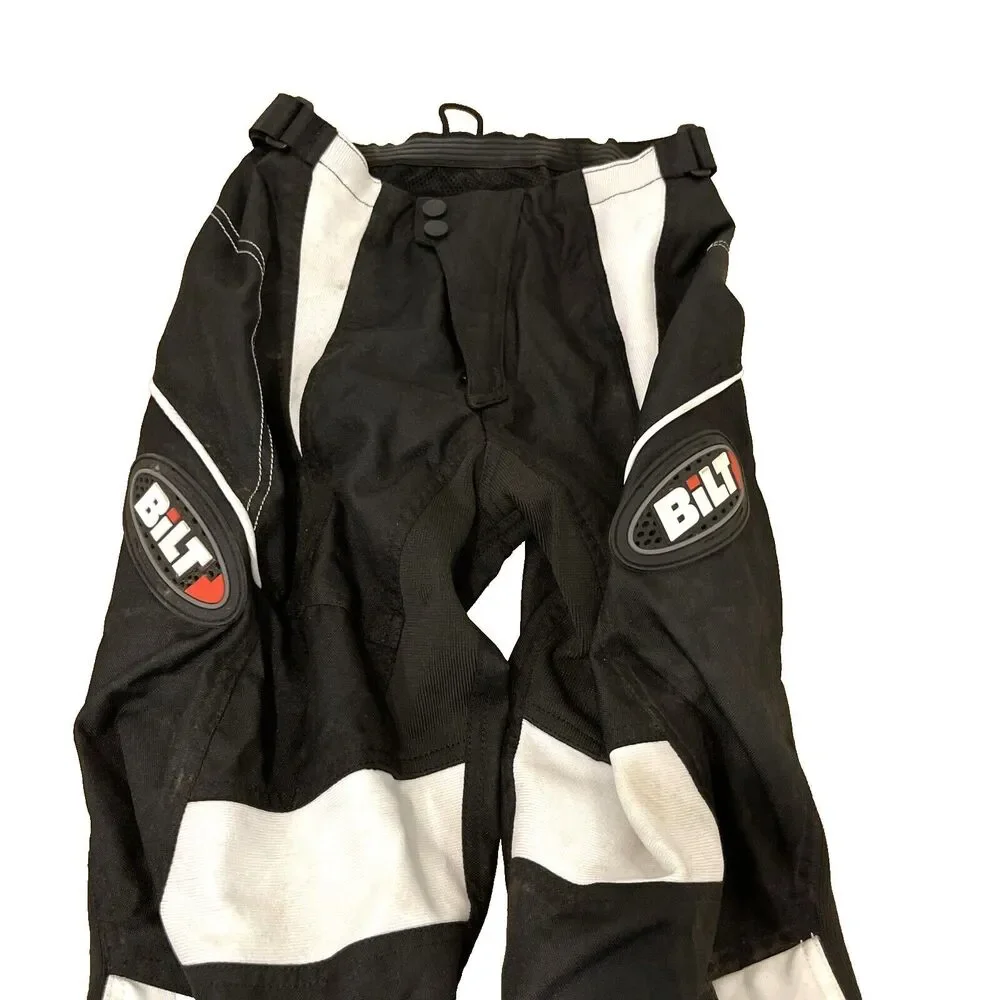 Bilt Racing Motocross Hip Armor White Black Youth Pants Size 28